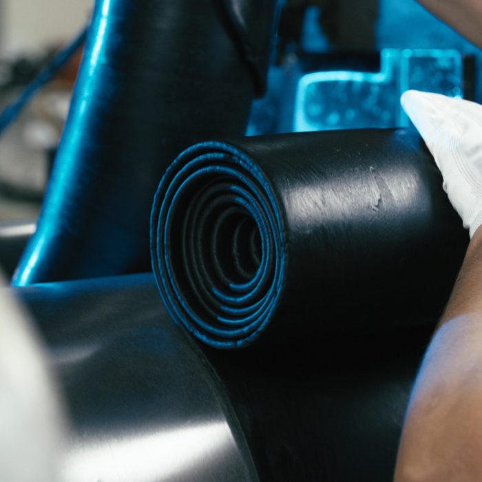 Industrial rubber rolling